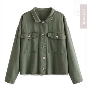GOODNIGHT MACAROON HINDY RAW HEM MILITARY JACKET